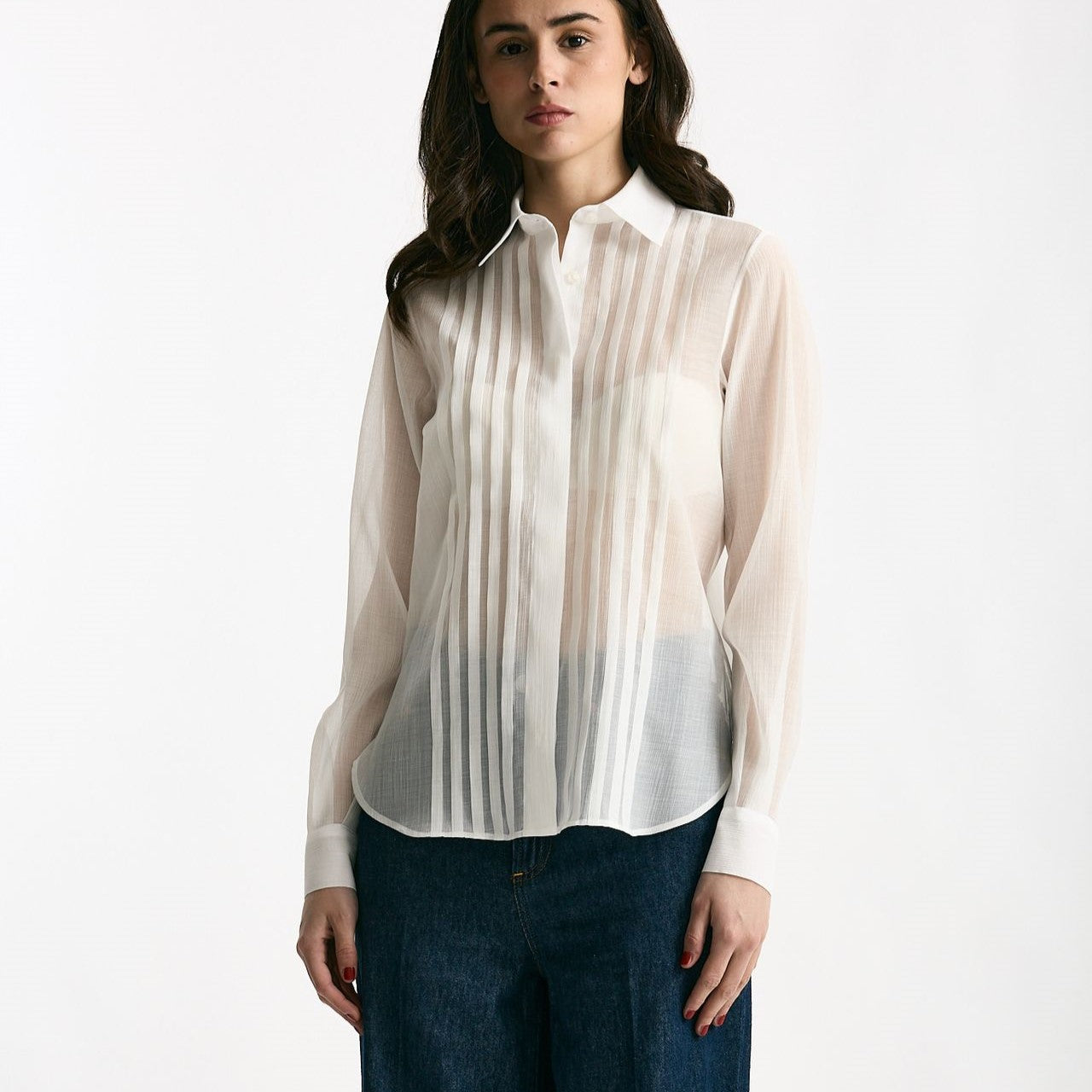 Camicia in lyocell bianco women Tagliatore - 6