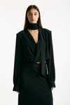 Camicia crop scollo incrociato nero women Federica tosi - 1