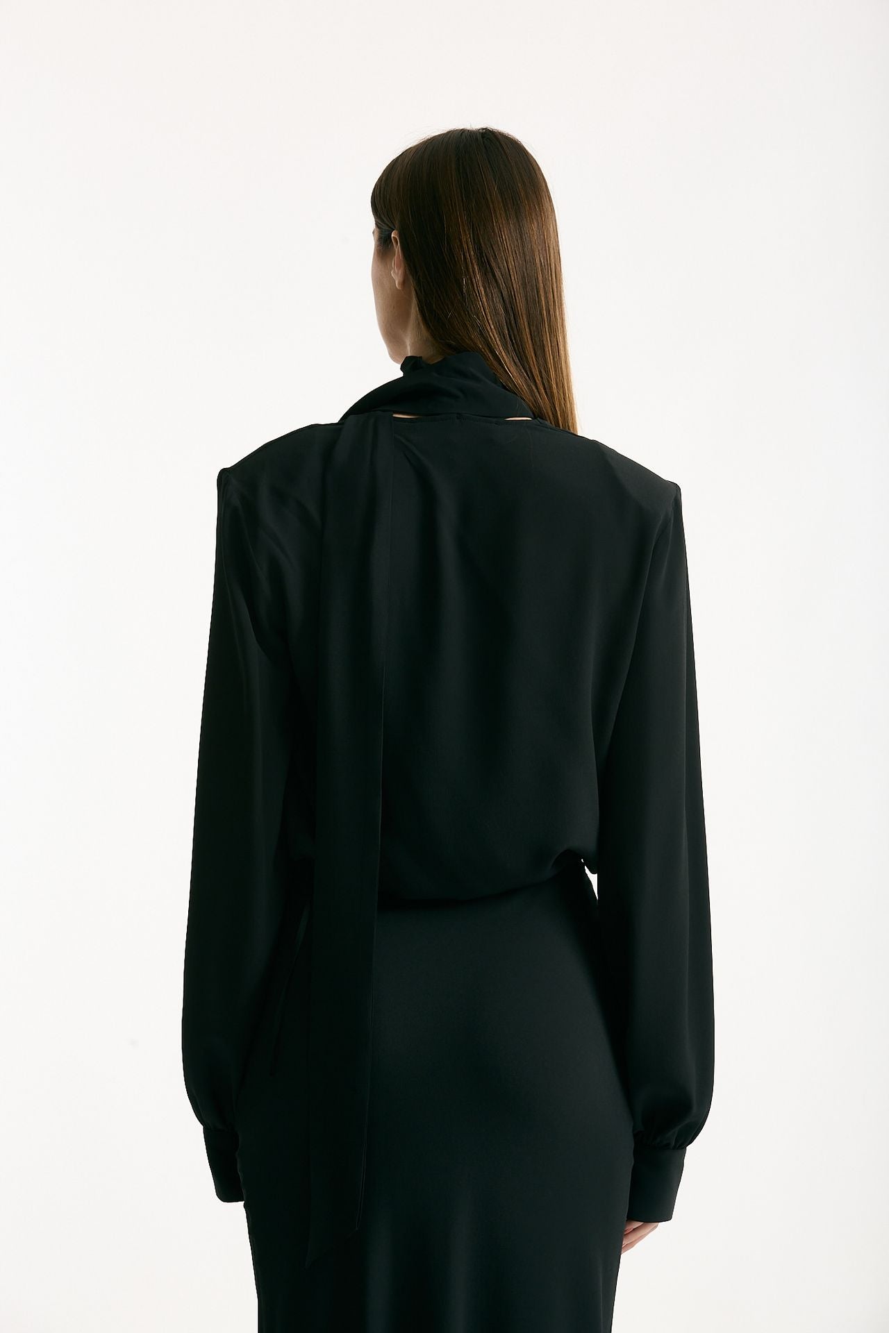 Camicia crop scollo incrociato nero women Federica tosi - 3