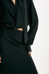 Camicia crop scollo incrociato nero women Federica tosi - 5