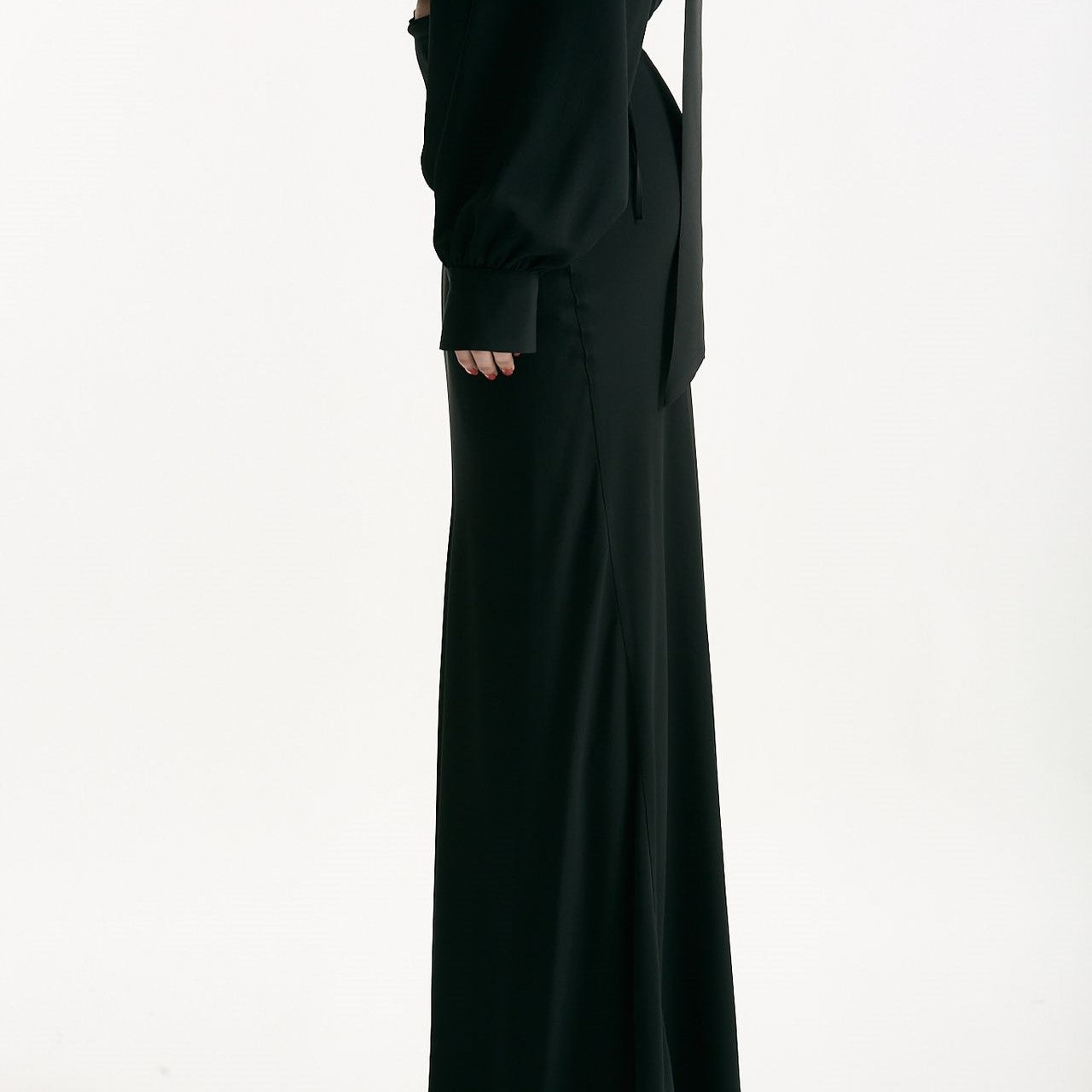 Gonna vita alta in misto seta nero women Federica tosi - 4