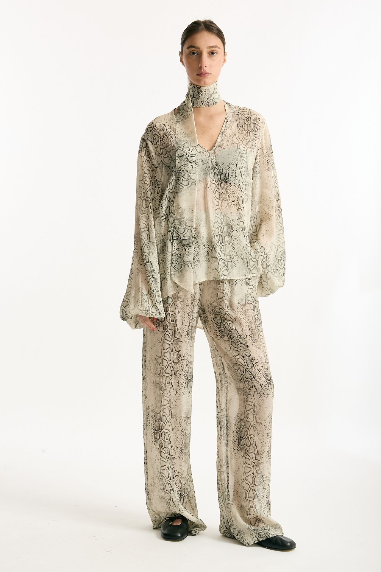 Camicia stampata pitone beige grigio women Federica tosi - 1