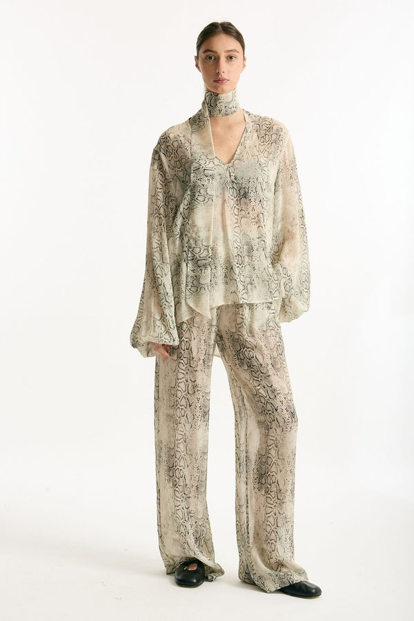 Camicia stampata pitone beige grigio women Federica tosi