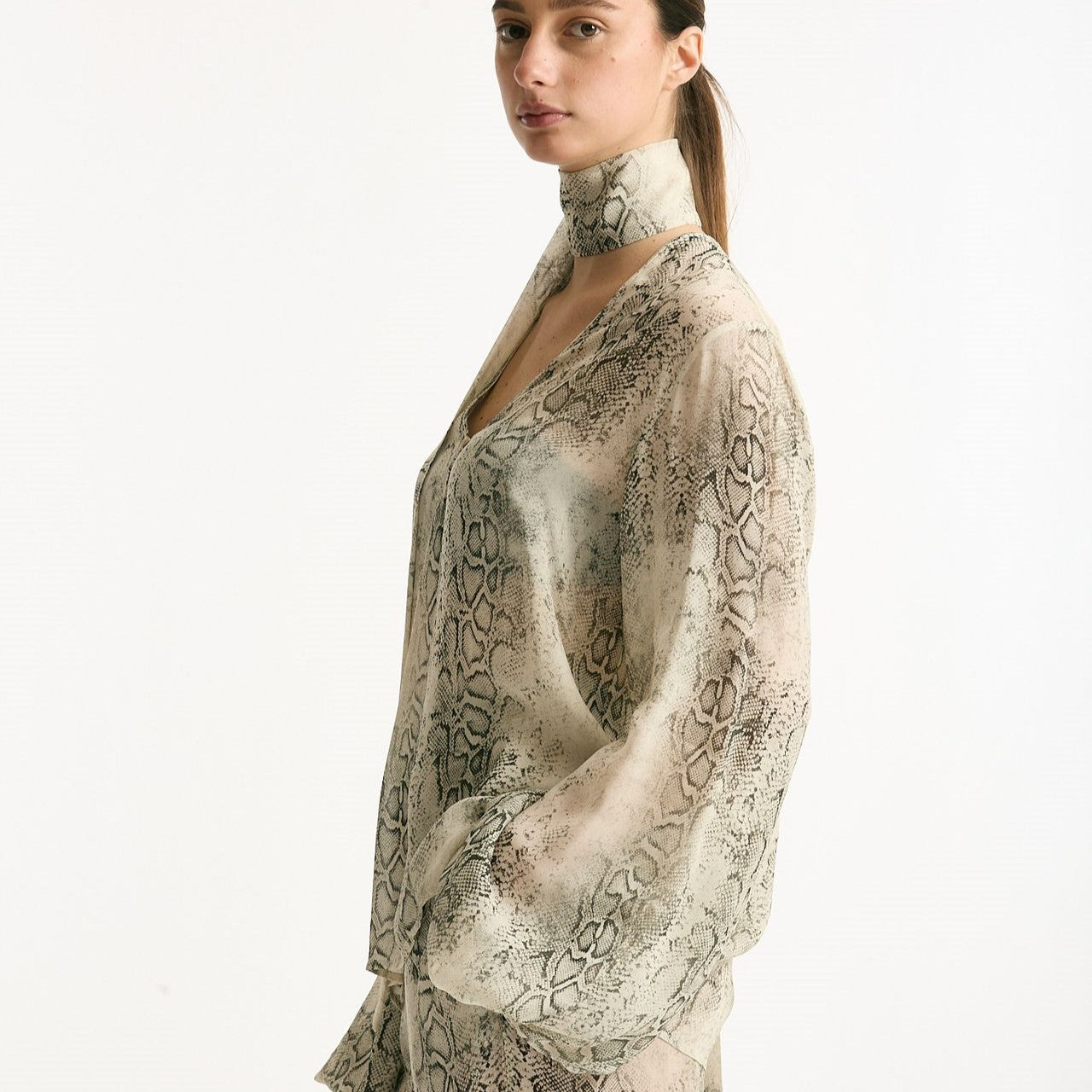 Camicia stampata pitone beige grigio women Federica tosi - 7