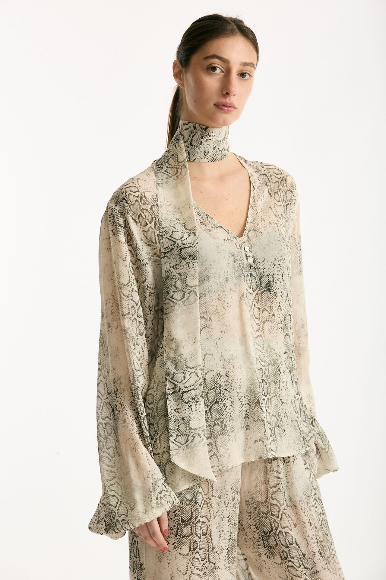 Camicia stampata pitone beige grigio women Federica tosi - 4