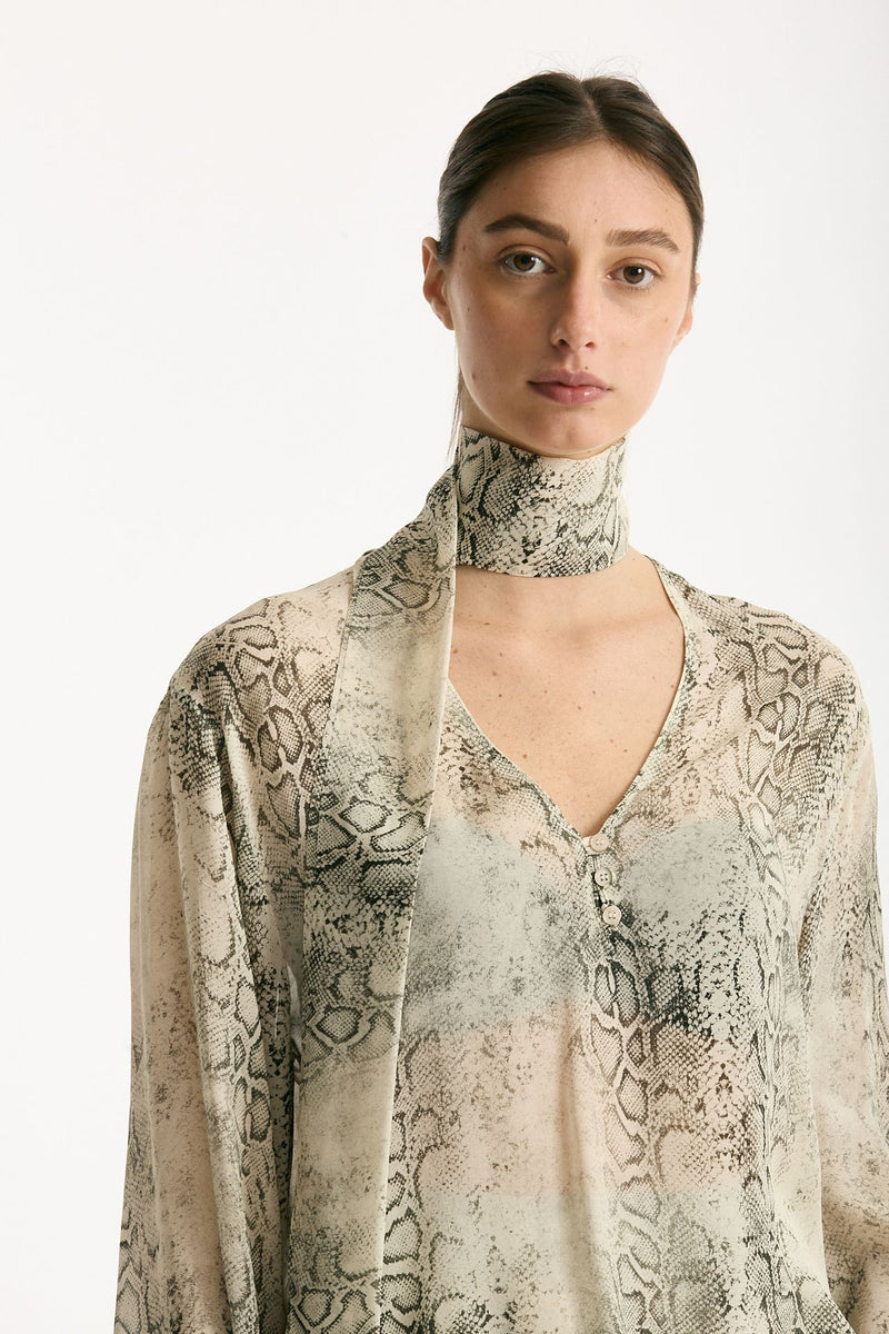 Camicia stampata pitone beige grigio women Federica tosi - 5