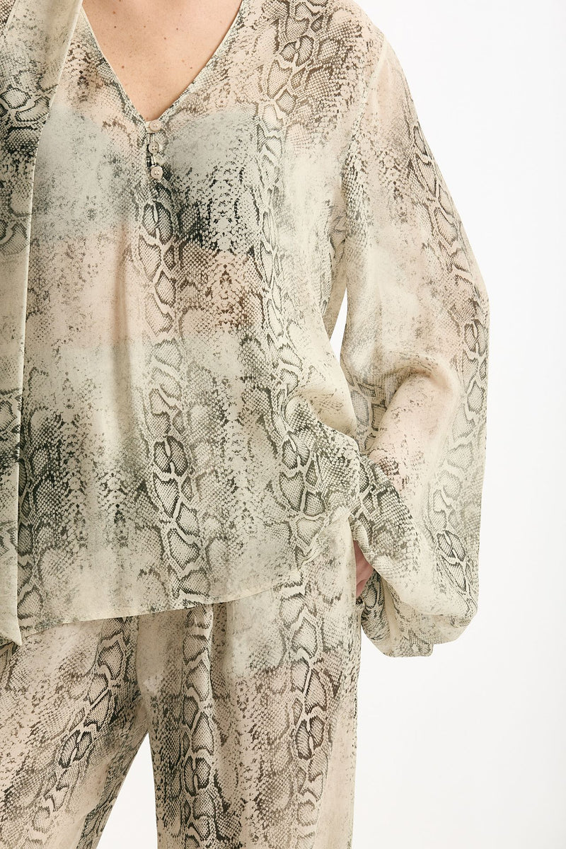 Camicia stampata pitone beige grigio women Federica tosi - 6