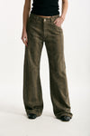 Jeans vita alta stampato verde nero women Federica tosi - 1