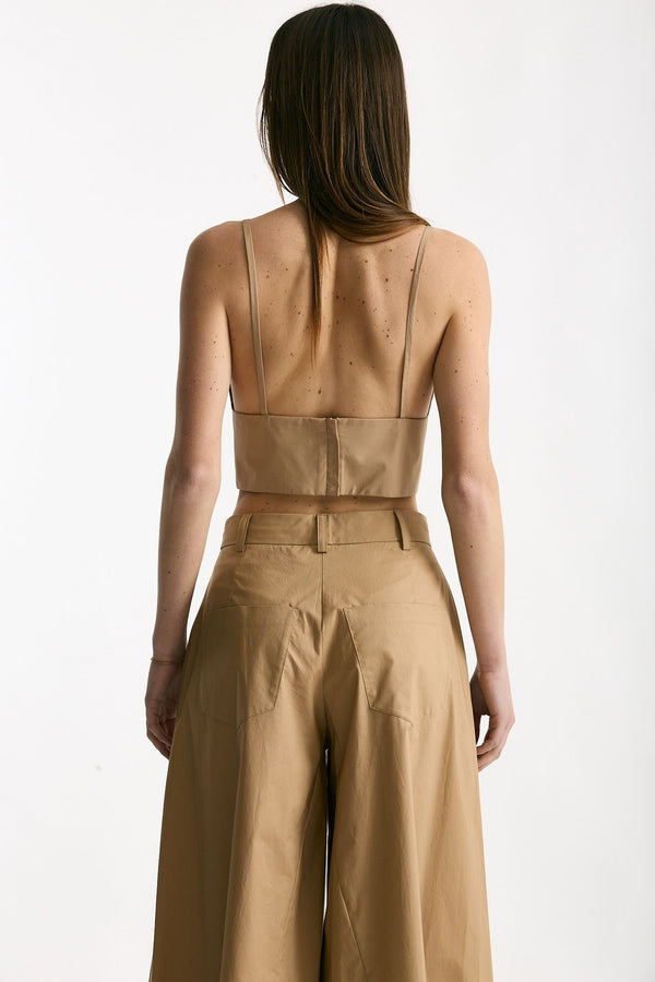 Crop top cammello scollato women Federica tosi