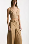Crop top cammello scollato women Federica tosi - 3