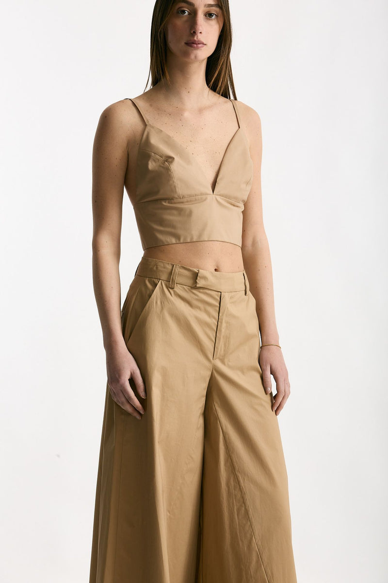 Crop top cammello scollato women Federica tosi - 3