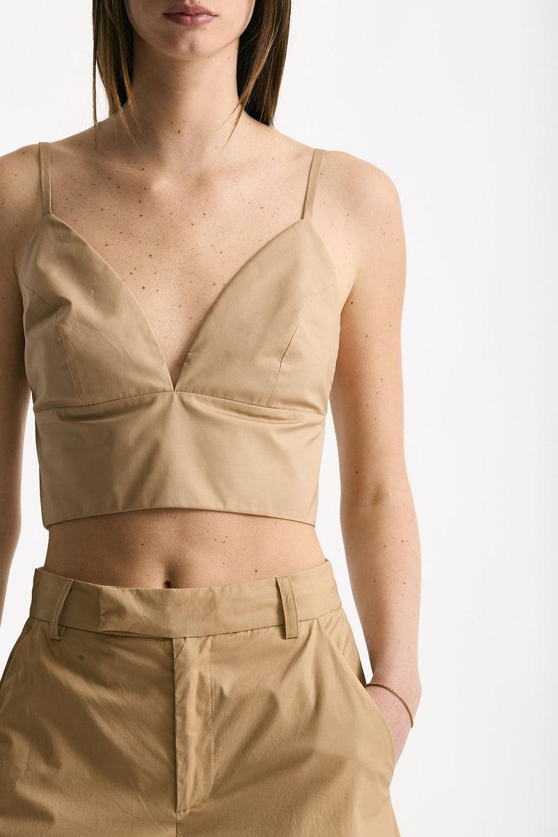 Crop top cammello scollato women Federica tosi - 4