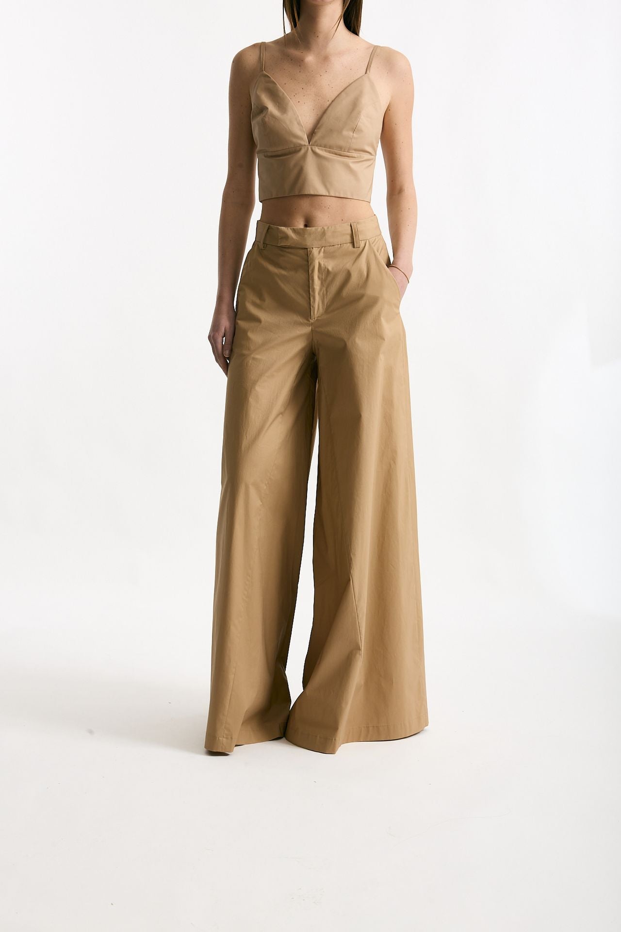 Pantalone vita alta ampio cammello women Federica tosi - 2