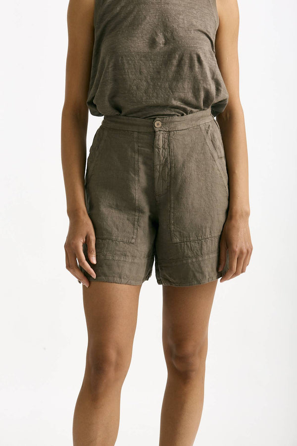 Bermuda in lino taupe women Transit par such