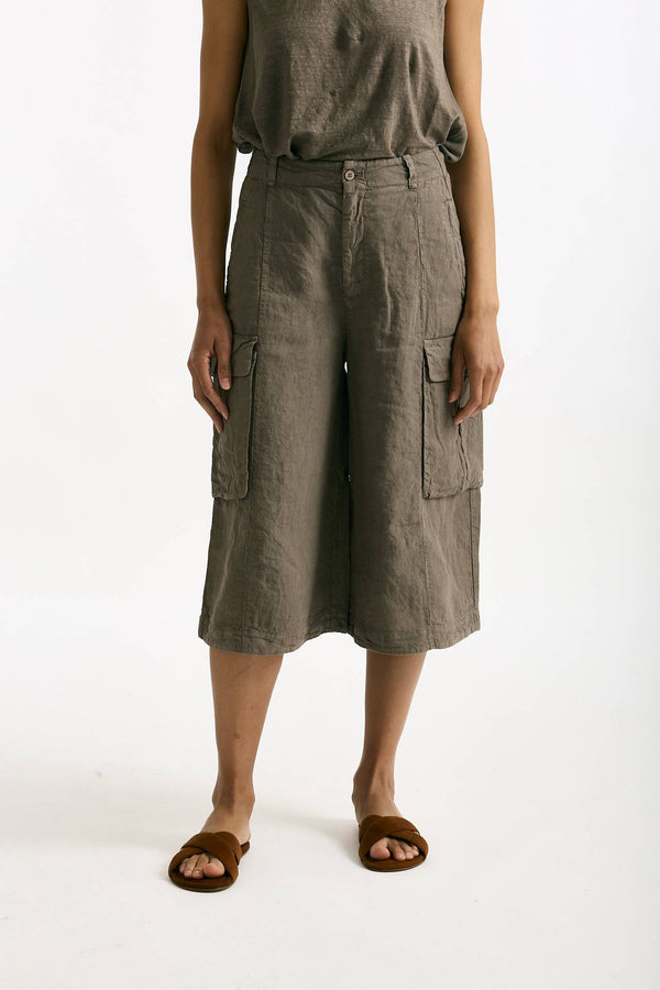 Bermuda over taupe vita alta women Transit par such