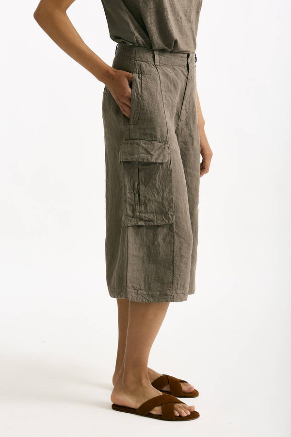Bermuda over taupe vita alta women Transit par such