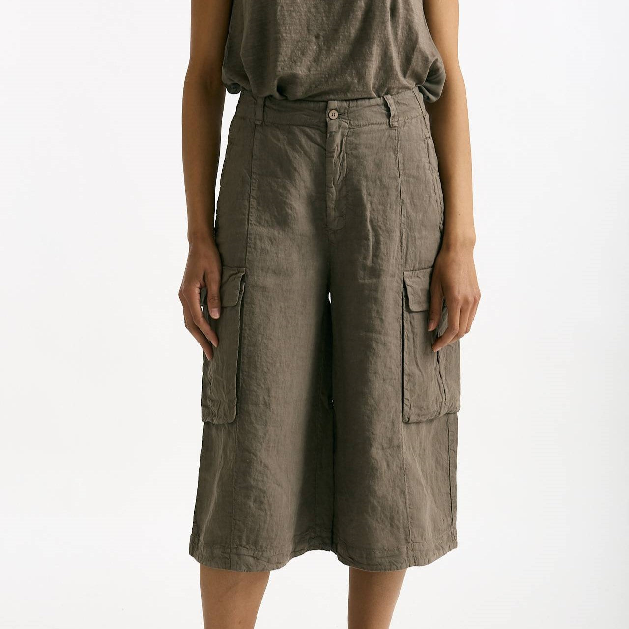 Bermuda over taupe vita alta women Transit par such - 8
