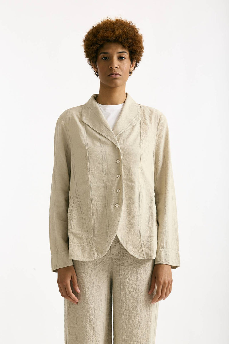 Blazer in cotone e viscosa sabbia women Transit par such - 6