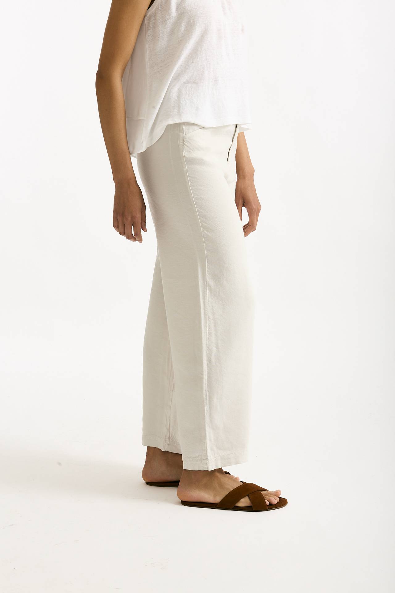 Pantalone ampio in lino cemento chiaro women Transit par such - 4