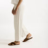 Pantalone ampio in lino cemento chiaro women Transit par such - 7