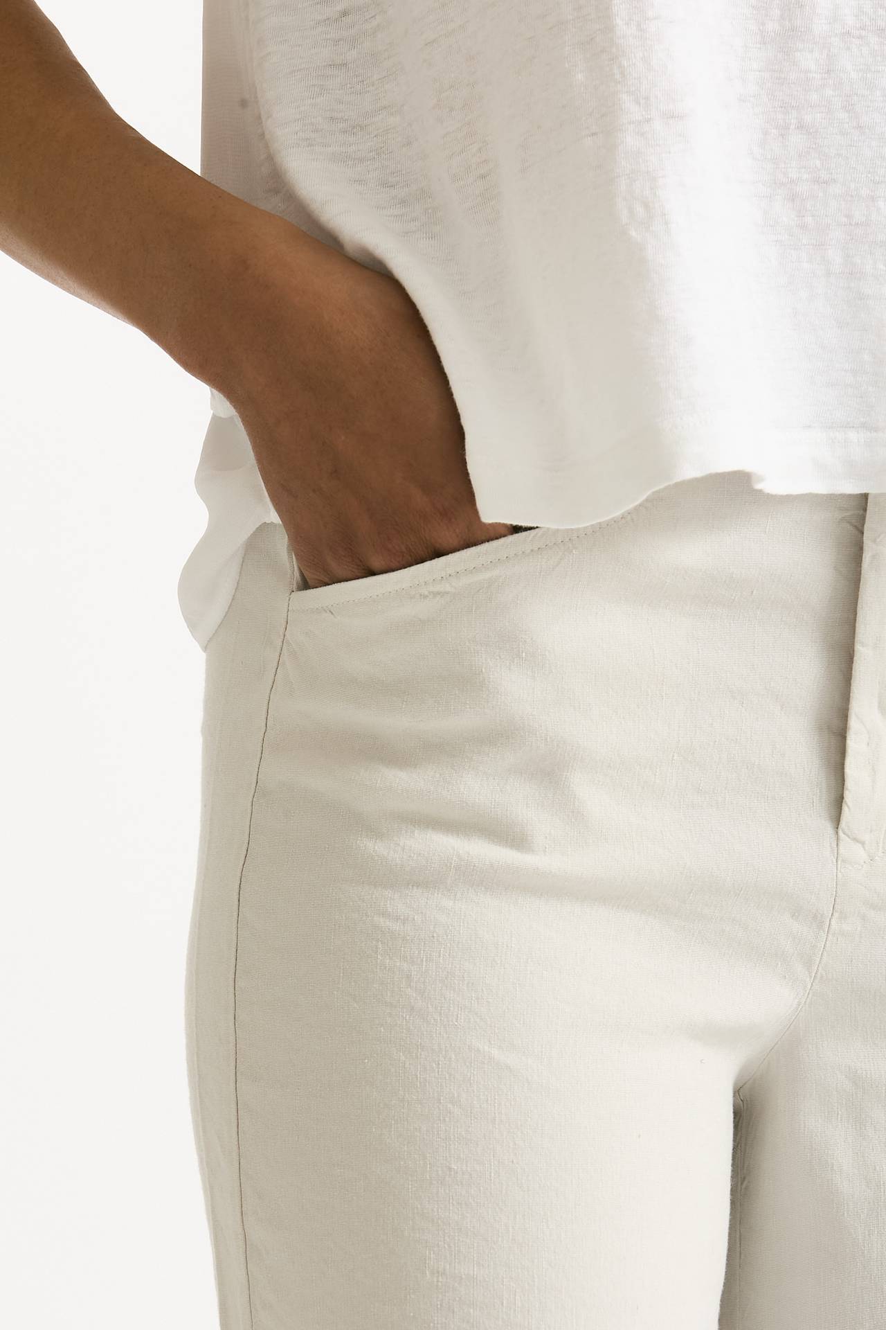 Pantalone ampio in lino cemento chiaro women Transit par such - 6