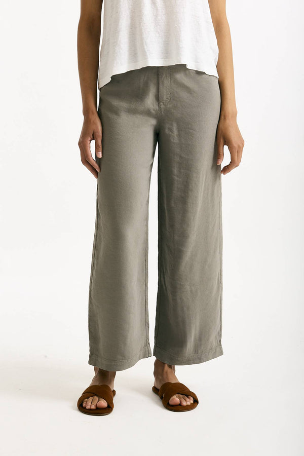 Pantalone ampio in lino taupe women Transit par such