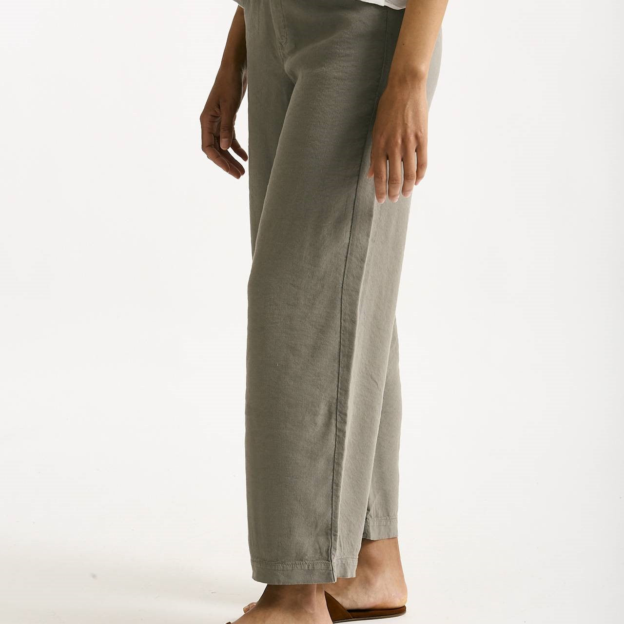 Pantalone ampio in lino taupe women Transit par such - 6