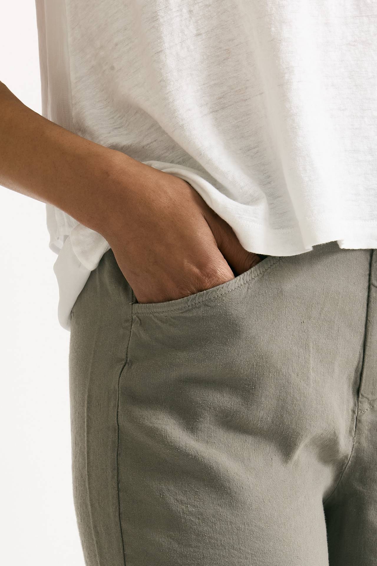 Pantalone ampio in lino taupe women Transit par such - 4