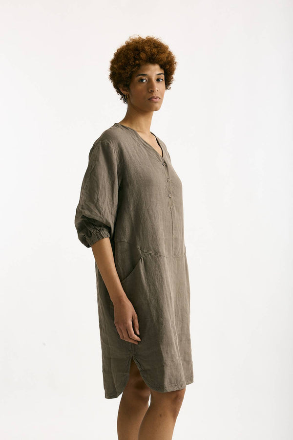 Abito over lino taupe women Transit par such