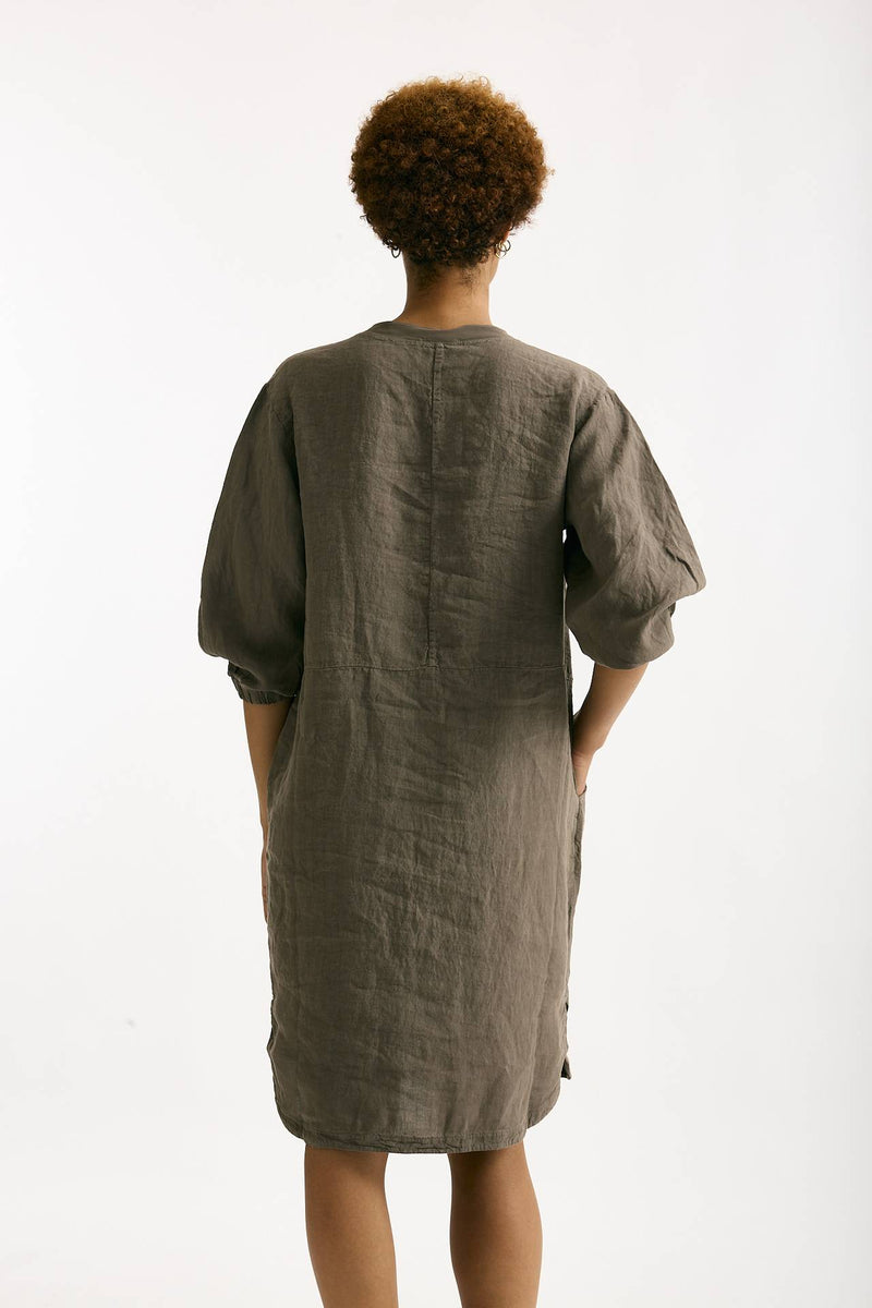 Abito over lino taupe women Transit par such - 3