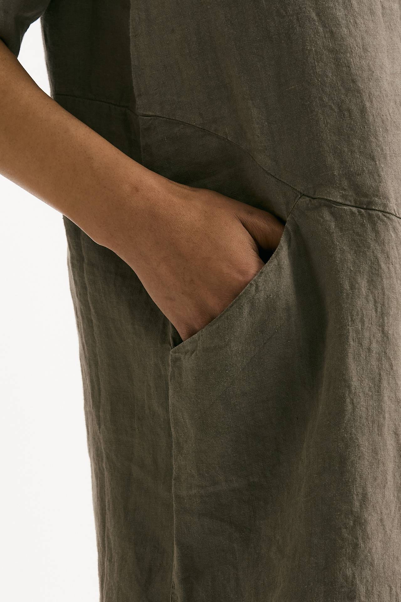 Abito over lino taupe women Transit par such - 5