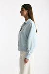 Felpa polo in cotone azzurro women Woc - 3
