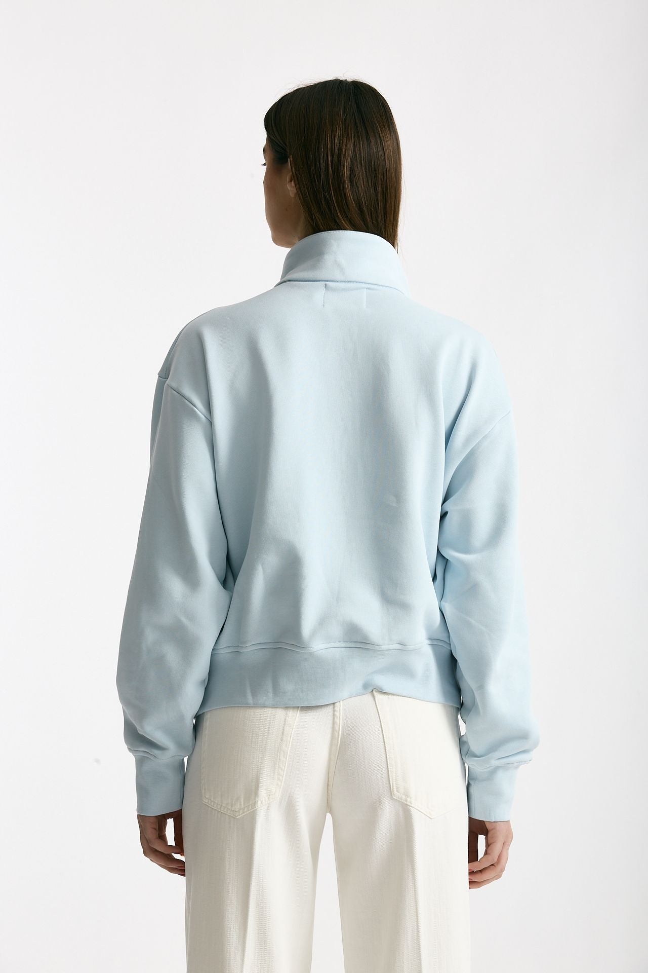 Felpa polo in cotone azzurro women Woc - 4