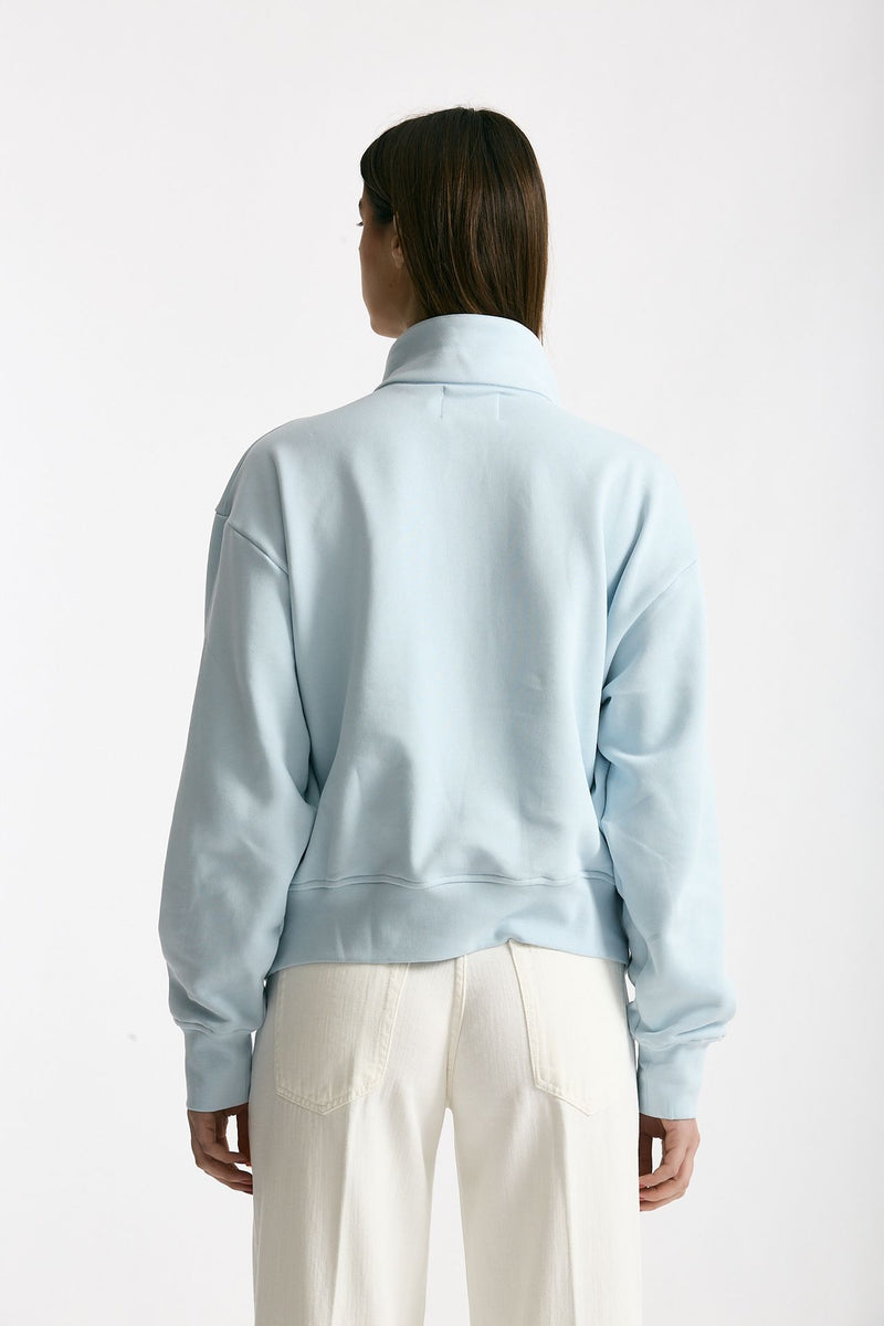 Felpa polo in cotone azzurro women Woc - 4