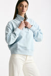 Felpa polo in cotone azzurro women Woc - 1