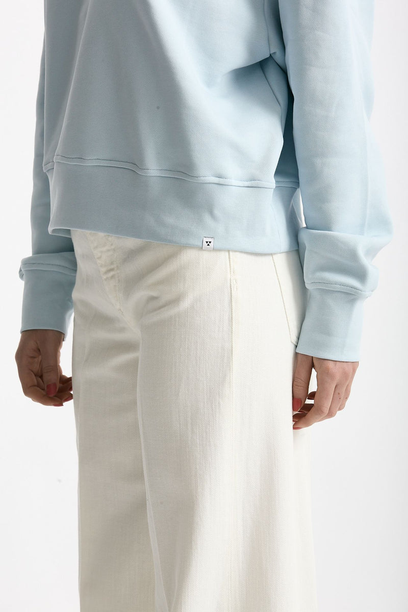 Felpa polo in cotone azzurro women Woc - 6