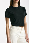 T-shirt crop in jersey di modal nero women Woc - 4