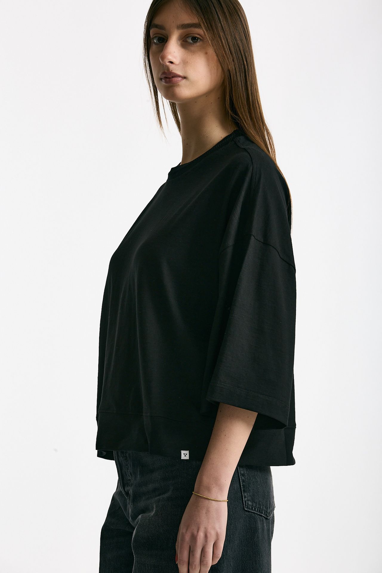 T-shirt over in cotone nero women Woc - 2
