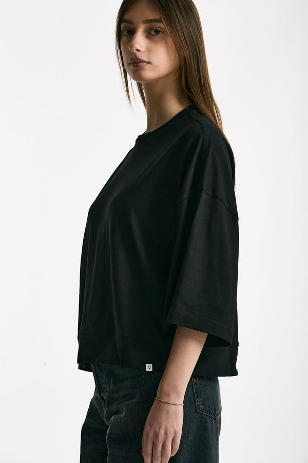 T-shirt over in cotone nero women Woc