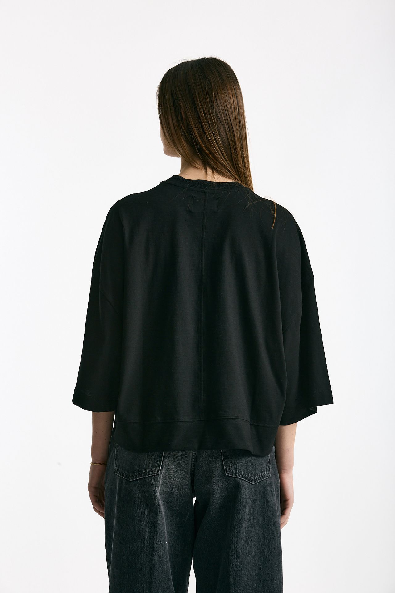 T-shirt over in cotone nero women Woc - 3