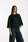 T-shirt over in cotone nero women Woc - 4