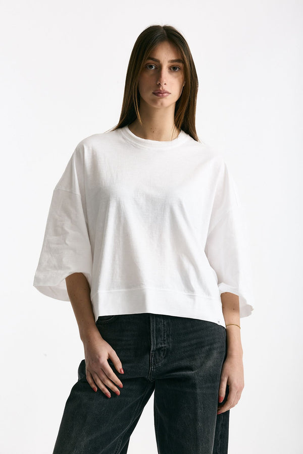 T-shirt over in cotone bianco women Woc