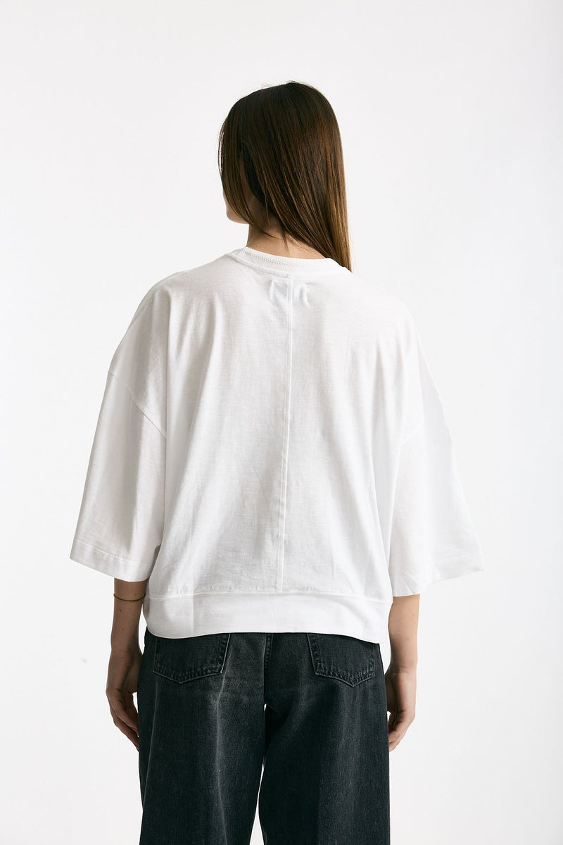 T-shirt over in cotone bianco women Woc - 3