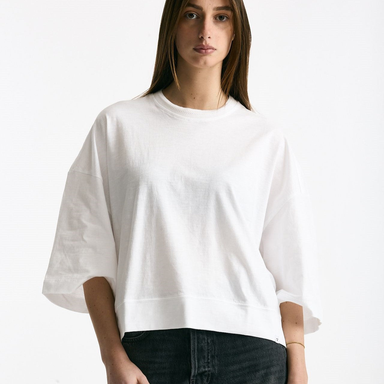 T-shirt over in cotone bianco women Woc - 5