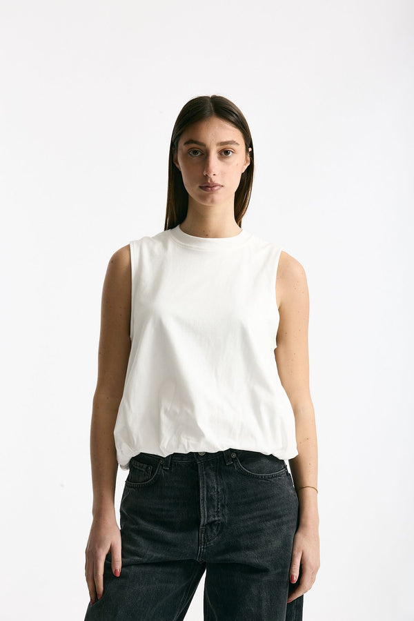 Crop top con arriccio bianco women Woc
