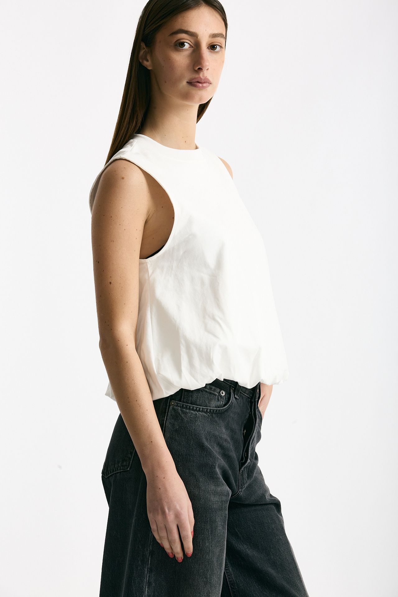 Crop top con arriccio bianco women Woc - 4