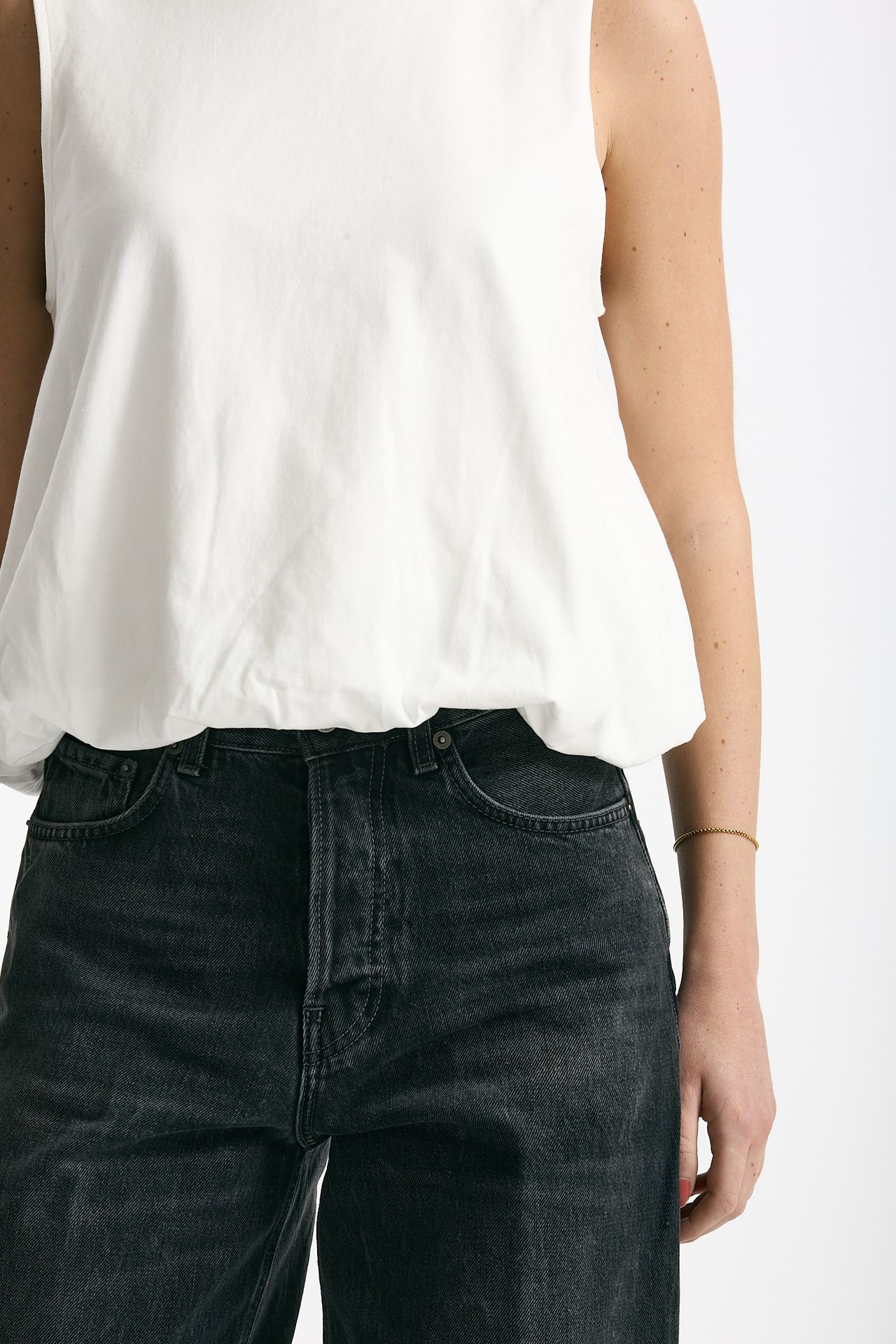 Crop top con arriccio bianco women Woc - 5