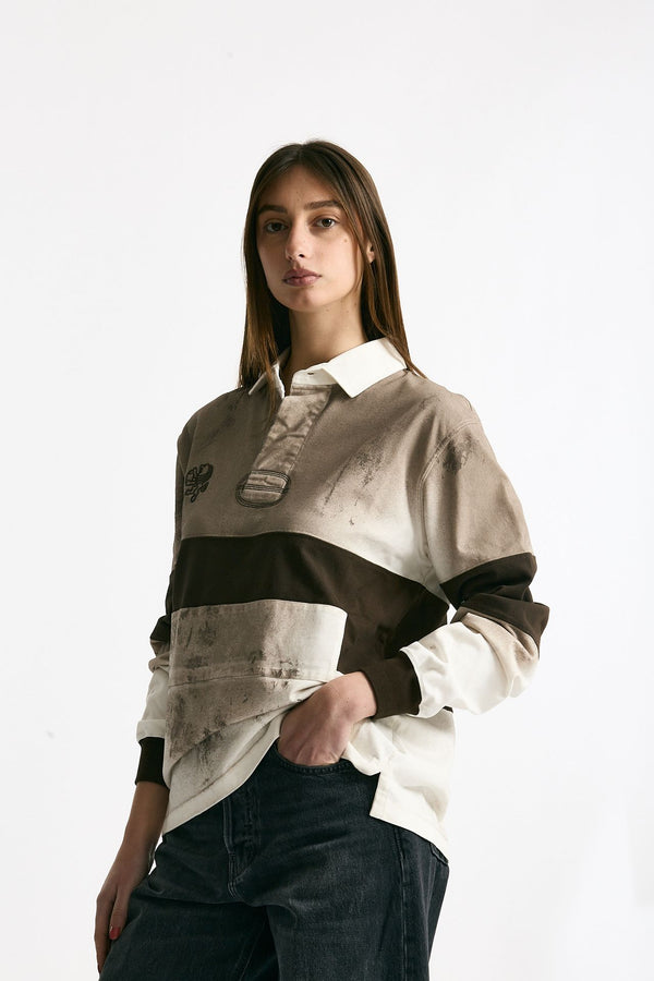 Polo unisex marrone e bianco women Woc