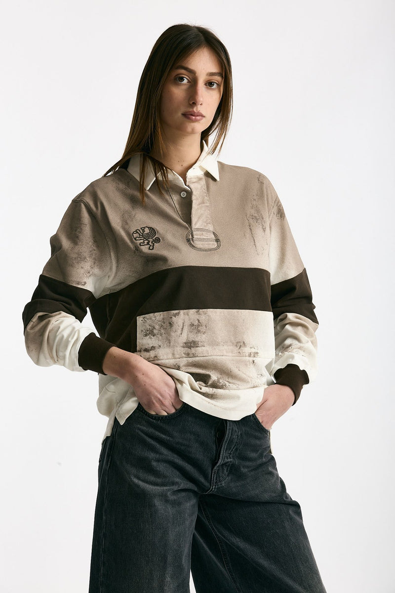 Polo unisex marrone e bianco women Woc - 4