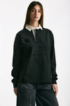 Polo unisex nero lavato e bianco women Woc - 4